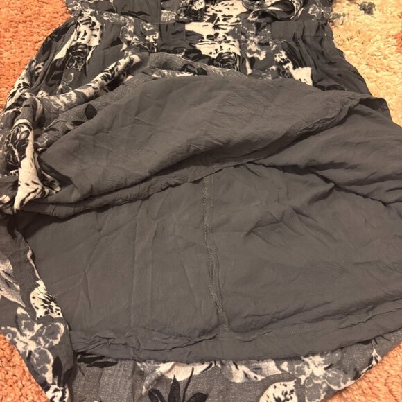 Free People Part Time Lover Short Dress Womens Size 8 Tie Front Gray Black White - Picture 7 of 8